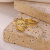 304 Stainless Steel Rhinestone Cuff Open Rings FS-WG47458-01-5
