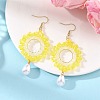 Brass Glass Beads Dangle Earrings EJEW-MZ00764-7