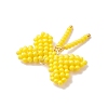 Glass Seed Beaded Bowknot Pendants PALLOY-MZ01055-01-4