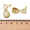 Brass Clear Cubic Zirconia Dangle Stud Earrings EJEW-A162-04G-5