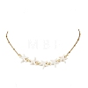 Ocean Dyed Synthetic Turquoise Starfish Beaded Bib Necklaces with 304 Stainless Steel Satellite Chains NJEW-JN05979-02-2