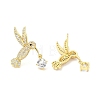Rack Plating Brass Micro Pave Clear Cubic Zirconia Stud Earrings for Women EJEW-M260-22G-2