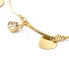 Clear Cubic Zirconia Diamond & Heart Charm Bracelet BJEW-G672-05G-2