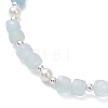 Natural Aquamarine Beaded Stretch Bracelets BJEW-JB13199-04-4
