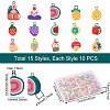 Craftdady 150Pcs 15 Style Handmade Polymer Clay Charms CLAY-CD0001-09-3