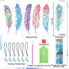 DIY Feather Bookmark with Pendant Diamond Painting Kits DIY-WH0366-56-2