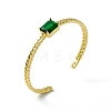 Green Glass Rectangle Open Cuff Bangle BJEW-I307-01G-3