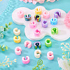 20Pcs UV Plating Opaque Acrylic European Beads OACR-TADJ0001-16C-4