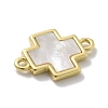 Brass Pave Shell Connector Charms KK-M300-10G-01-2