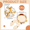 6Pcs Round Alloy Rhinestone Cufflinks BUTT-ME0001-55-2