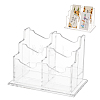 4-Slot Transparent Acrylic Business Name Card Display Stands ODIS-WH0030-64A-1