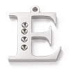 Tarnish Resistant 304 Stainless Steel Letter Pendant Rhinestone Settings STAS-J028-01E-1