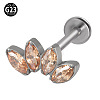 G23 Titanium with Cubic Zirconia Threadless Labrets WGA6216-21-1