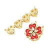 Brass Micro Pave Clear Cubic Zirconia and Enamel Connector Charms AL-CBA6E16-01G-B-3