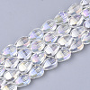 Electroplate Transparent Glass Beads Strands EGLA-T020-06C-1
