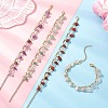 Natural Gemstone Chip Beads & Brass Paperclip Chain Multi-strand Bracelets for Women BJEW-JB12890-1