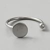 10Pcs 304 Stainless Steel Open Cuff Rings Findings DIY-WH0410-55P-2