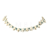 Ocean Synthetic Turquoise Starfish and Dyed Round Natural White Jade Beaded Necklaces NJEW-JN06201-2