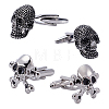 2 Pairs 2 Styles Brass Cufflinks AJEW-AR0005-65-1