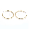 Semicircular Brass Stud Earrings EJEW-E196-15G-2