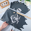 4Pcs Polyester Halloween Pirate Skull Flag Banner Double Sided Indoor Outdoor Decoration AJEW-WR0003-45-3