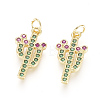Brass Micro Pave Cubic Zirconia Pendants ZIRC-L093-14G-1