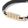 Clear Cubic Zirconia Word Love Link Bracelet for Valentine's Day BJEW-TA00193-4