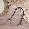 Natural Amethyst Star & 304 Stainless Steel Moon Car Hanging Pendant Decorations HJEW-DR00328-3