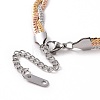 304 Stainless Steel Braided Cuban Link Chain Bracelet for Women BJEW-P286-03B-3