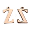 Ion Plating(IP) 304 Stainless Steel Alphabet Charms STAS-H122-Z-RG-1