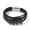 Braided Microfiber Leather Multi-strand Bracelets BJEW-B096-08H-1