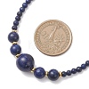 Natural Lapis Lazuli Round Graduated Beaded Necklaces NJEW-JN05654-02-3