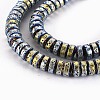Electroplated Natural Lava Rock Beads Strands G-T114-69H-3