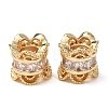 Brass Pave Clear Cubic Zirconia Beads KK-L272-06G-1