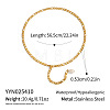 Minimalist 304 Stainless Steel Figaro Chain Lariat Necklaces CT6652-1