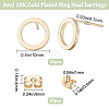 20Pcs Brass Ring Stud Earrings for Women with 20Pcs Friction Ear Nuts KK-BBC0007-81-2