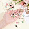 48Pcs 6 Styles Clover Alloy Enamel Zipper Puller HJEW-ME00166-3