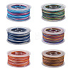Elecrelive 6 Rolls 6 Colors Segment Dyed Polyester Thread OCOR-EL0001-01A-1