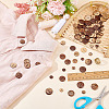 200Pcs 4 Style 2-Hole Flat Round Coconut Buttons BUTT-AR0001-03-5