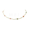 Handmade Brass Flower Link Chain Necklace for Women NJEW-JN04266-4