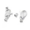 Rhodium Plated 925 Sterling Silver Lobster Claw Clasps STER-L055-063P-2