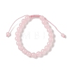 8mm Round Dyed Natural Rose Quartz Braided Bead Bracelets BJEW-C067-01B-20-2