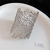 Alloy Hollow Leaf Open Cuff Bangles for Women WGE8BD5-02-1