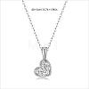 925 Sterling Silver Full Paved 0.22CT Crystal Moissanite Heart Pendant Necklaces for Women TX8783-6