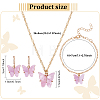 Plastic Butterfly Pendant Necklace & Bracelet & Dangle Leverback Earrings SJEW-AN0001-33-2