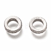Brass Micro Pave Clear Cubic Zirconia Charms ZIRC-B002-41-01-2