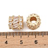 Column Brass Micro Pave Clear Cubic Zirconia European Beads KK-C142-09LG-3