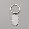 Sugar Skull 201 Stainless Steel Pendant Keychain KEYC-WH0027-108P-1