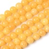 Natural Yellow Jade Bead Strands G-K121-02-8mm-5