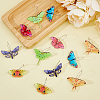 6 Pairs 6 Style Acrylic Butterfly Dangle Hoop Earrings EJEW-FI0001-34-7